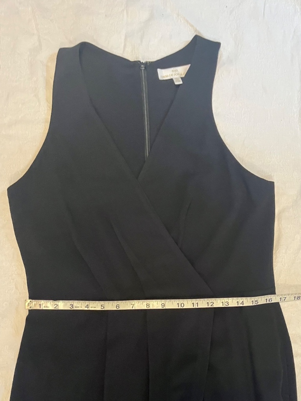 Dress The Population Black Ariel Plunging Faux Wrap Sleeveless Gown Size XL - Picture 13 of 16